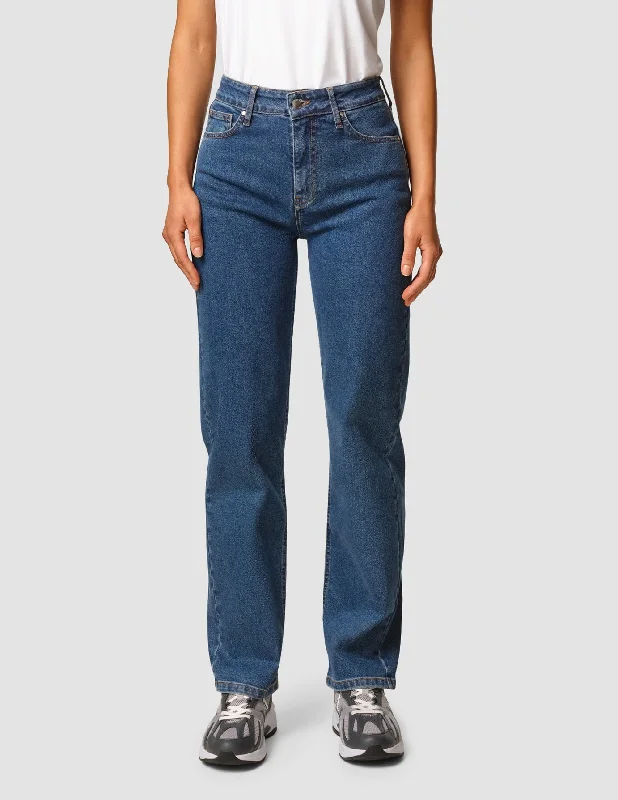 Women's Sports Apparel Jeans Straight Fit Medium Blue