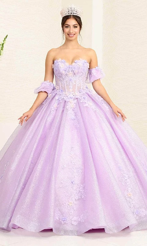 Women's Charming Outfit For Events May Queen LK245 - Floral Applique Ballgown