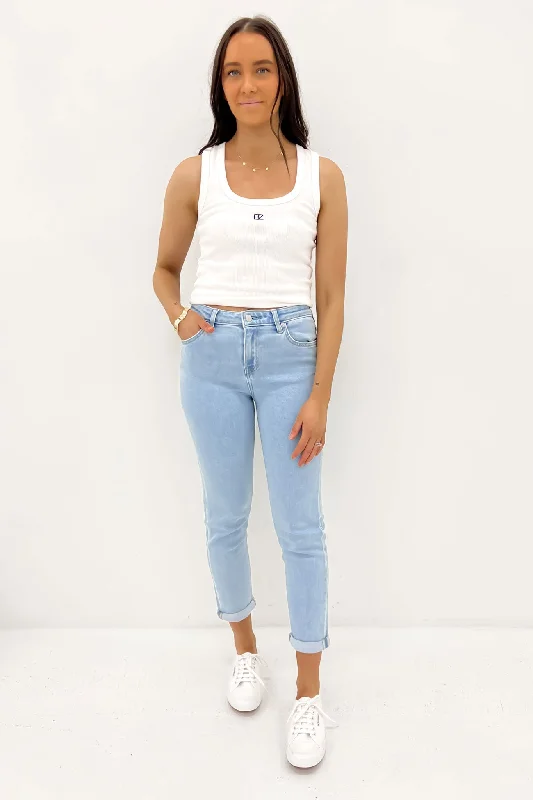 Women's Resort Apparel Mid Boyfriend Jean Baby Blues