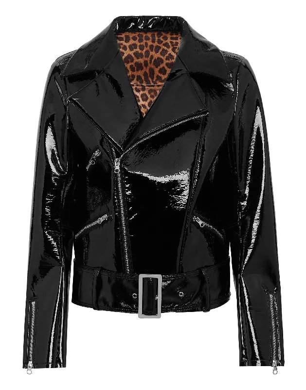 Sale Clothes Online Oversize Glossy Eco Leather Jacket