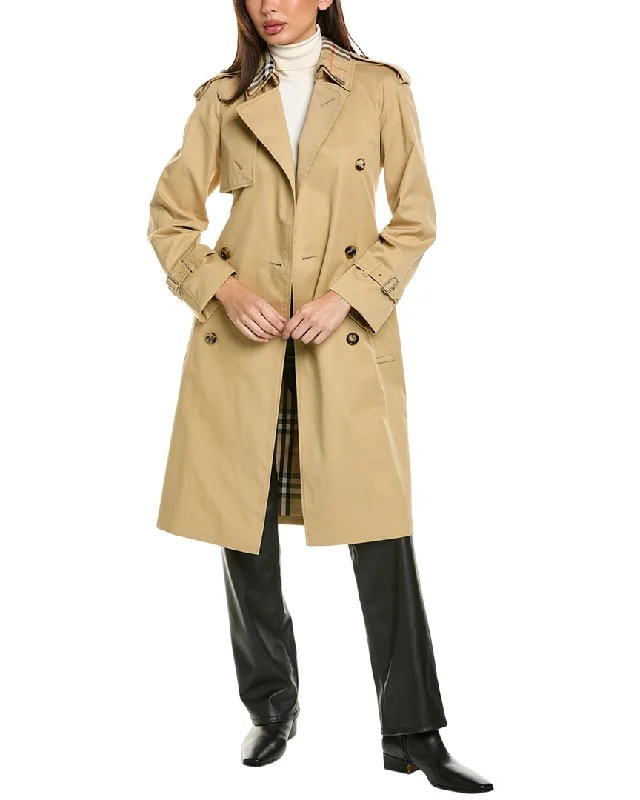 Trendy Online Boutiques Burberry Long Detachable Collar Gabardine Trench Coat