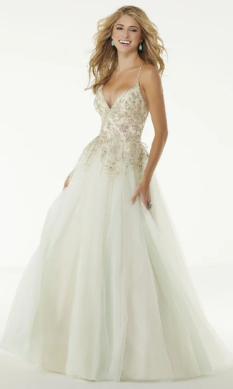 Women's Seasonal Fashion Trends Mori Lee - Beaded Floral Applique Sleeveless V Neck Gown 45074SC Women's Seasonal Fashion Trends Mori Lee - Beaded Floral Applique Sleeveless V Neck Gown 45074SC