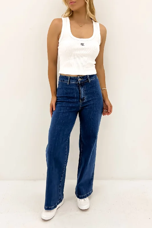 Sustainable Women's Apparel Leith Denim Jean Dark Blue