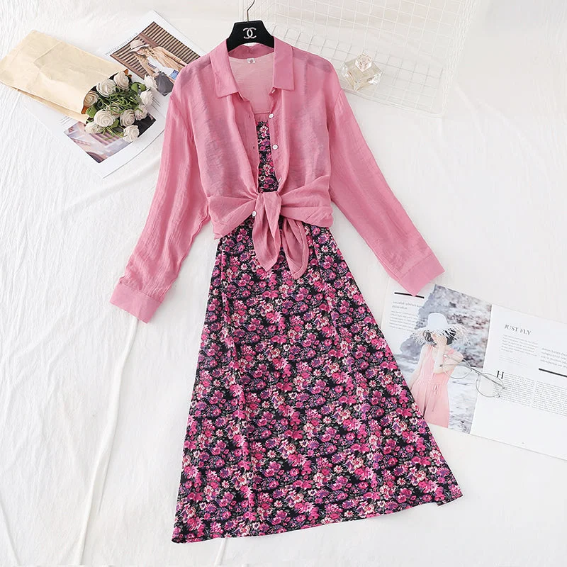Modern Women's Apparel Kikyo first love Mori floral suspender skirt long sleeve  3825