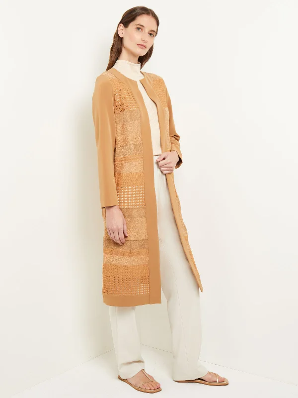 Flash Sale Online Heritage Fit Round Neck Jacket - Burnout Pointelle Mixed Media