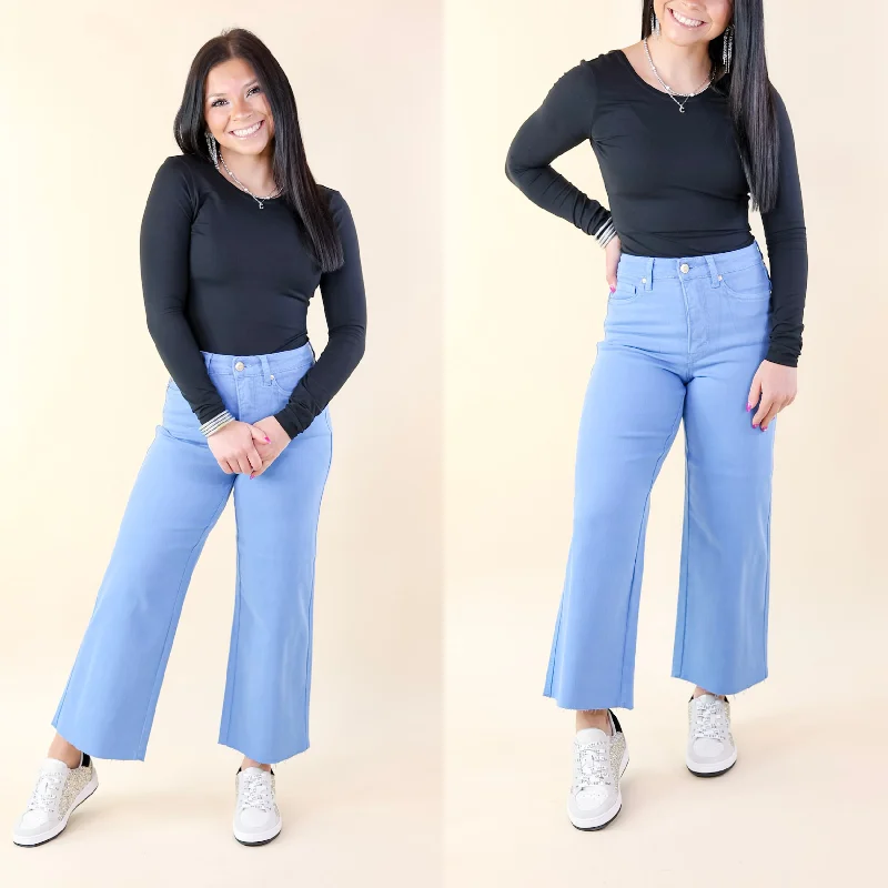 Women's Clothes for All-Day Comfort and Style Judy Blue | Sign Me Up Tummy Control Cropped Wide Leg Jeans in Sky Blue Women's Clothes for All-Day Comfort and Style Judy Blue | Sign Me Up Tummy Control Cropped Wide Leg Jeans in Sky Blue