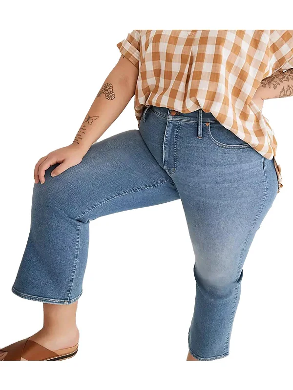 Women's Elegant Apparel Plus Womens Tencel Bootcut Cropped Jeans
