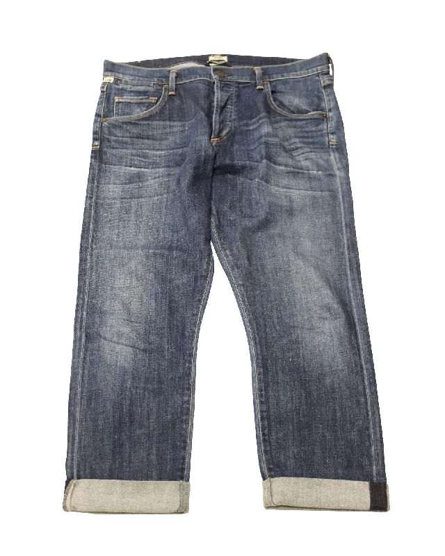 Women's Everyday Clothes Citizens Of Humanity Mid Rise Cropped Jeans in Blue Cotton