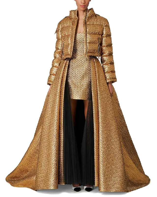 Extreme Clearance Deals Carolina Herrera Cropped Silk-Blend Puffer Coat
