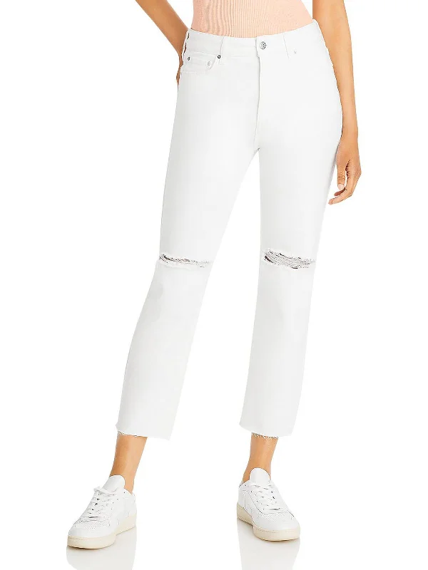 Women's Vacation Attire Stella Womens Denim Raw Hem Cropped Jeans