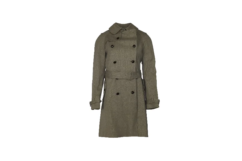 Women's Clothing For Work Paul & Joe Gabardine Trench Coat in Grey Cotton