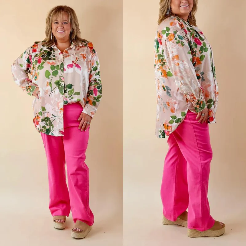Best Online Clothing Boutiques Judy Blue | Brighter Than The Sun Garment Dyed 90's Straight Leg Pants in Hot Pink Best Online Clothing Boutiques Judy Blue | Brighter Than The Sun Garment Dyed 90's Straight Leg Pants in Hot Pink