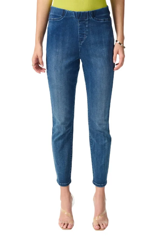 Women's Trendy Outfit Stretch Waistband Jean In Denim Medium Blue