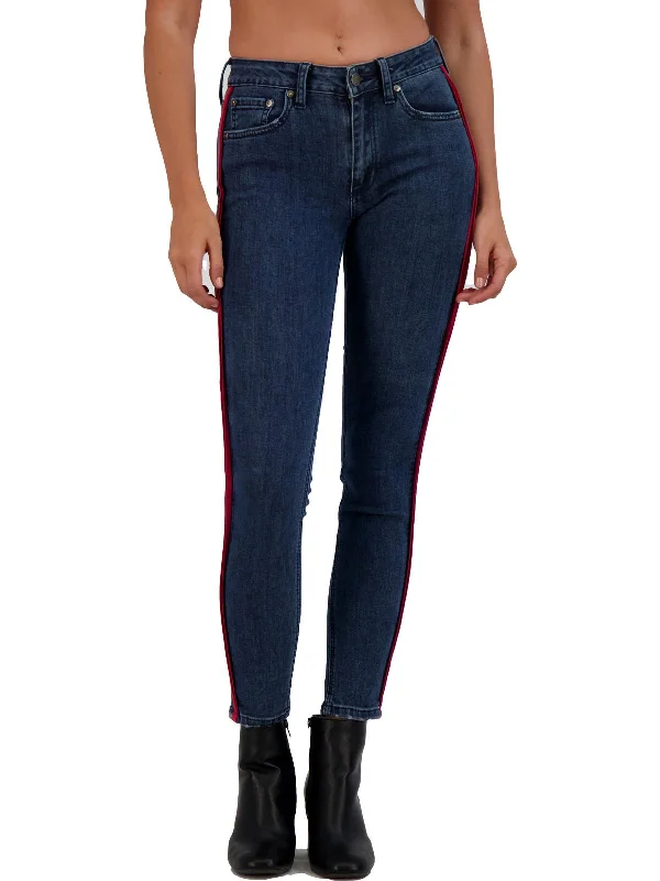 Comfortable Women's Attire Womens High Rise Contrast Trim Skinny Jeans