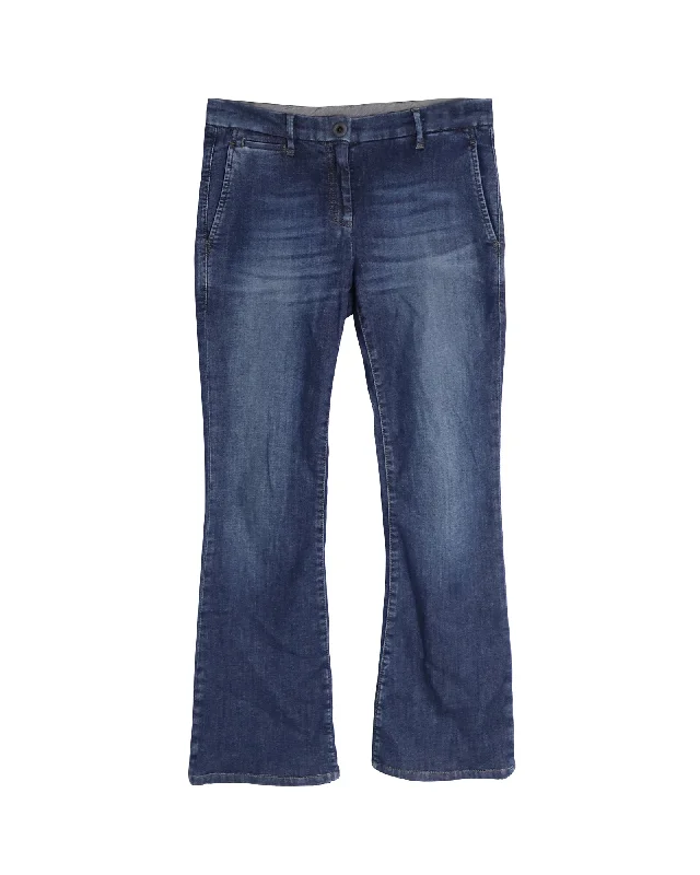Flash Sale Or Flash Sales Brunello Cucinelli Boot-Cut Jeans in Blue Cotton Denim
