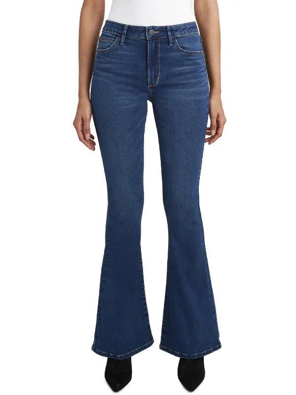 Women's Professional Attire Womens Denim Stretch Flare Jeans