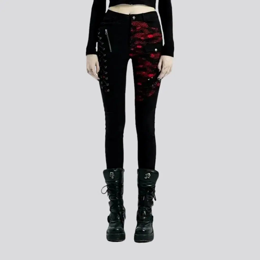 Women's Workout Garments High-waist street jeans
 for women