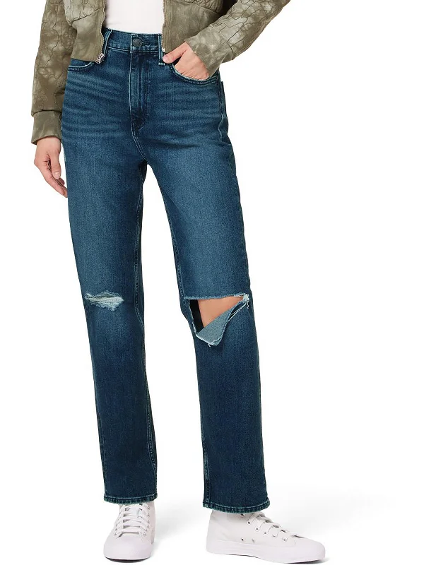 Women's Active Garments For Workouts Jade Womens Loose Fit Destroyed Straight Leg Jeans